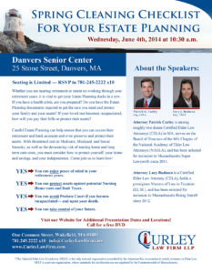 Spring Cleaning Checklist For Your Estate Planning | Curley Law Firm LLP
